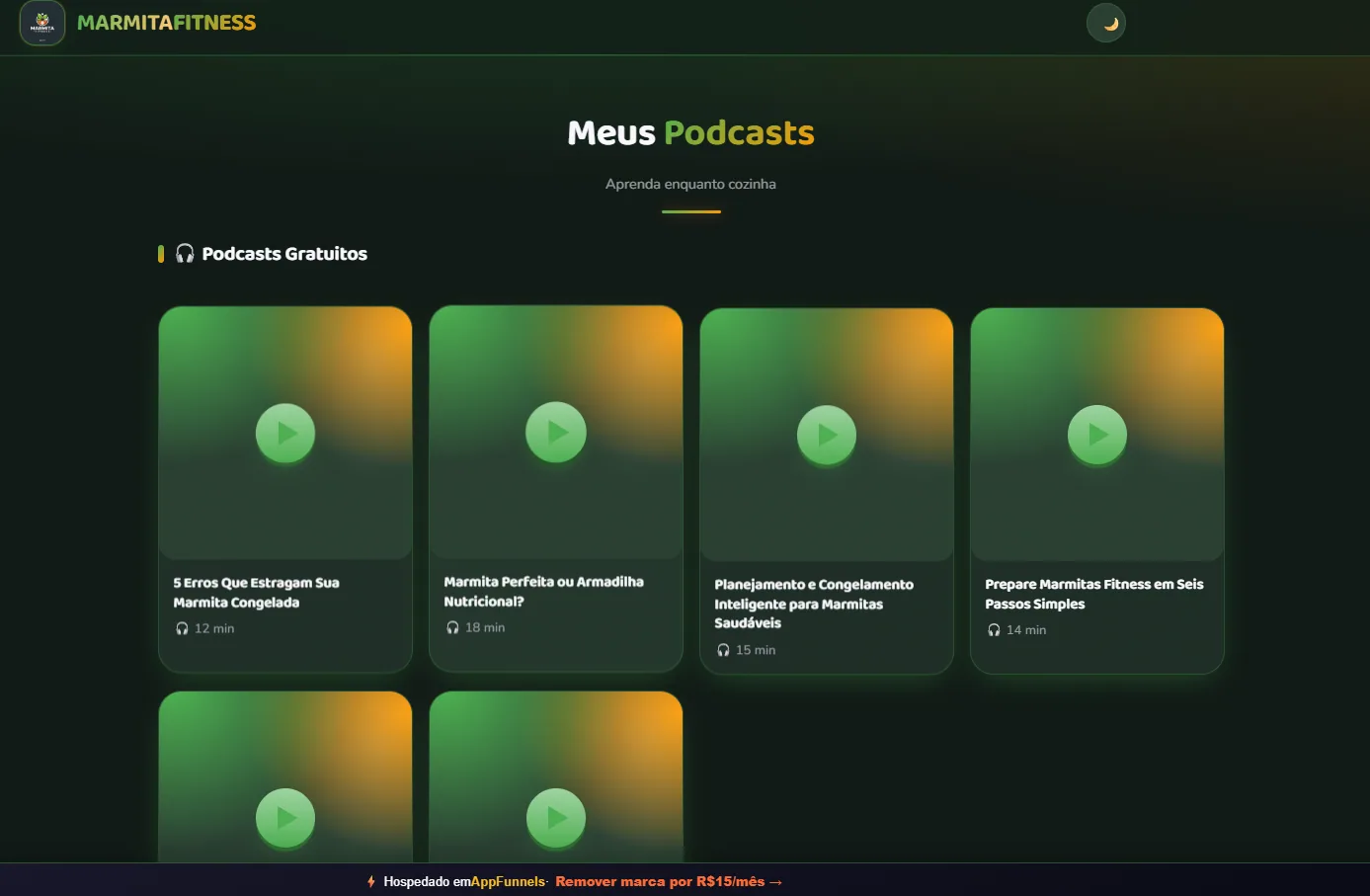 Podcasts no aplicativo Marmita Fit